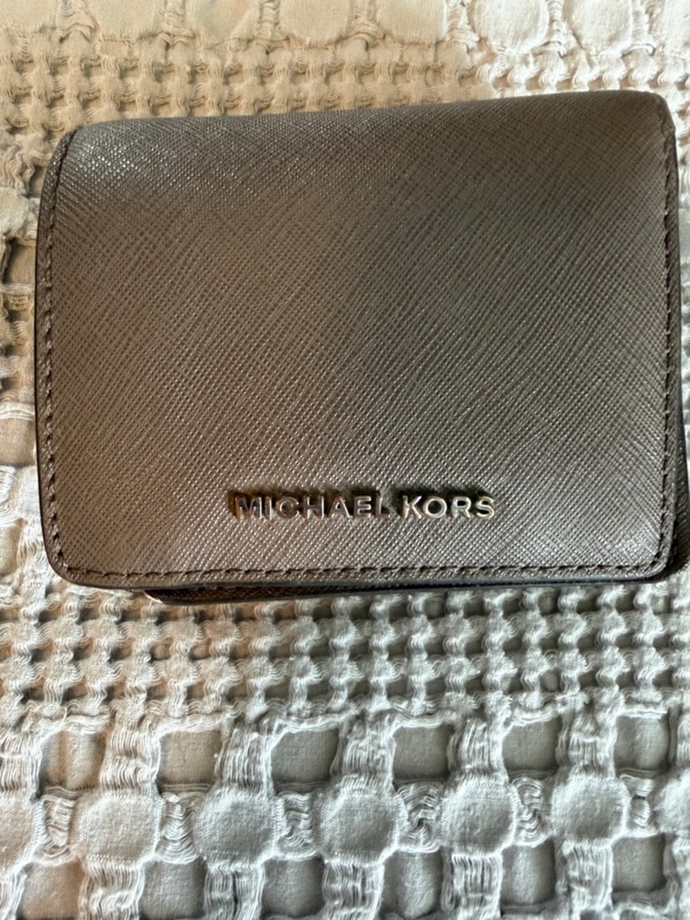 Michael Kors Metallic Taupe Compact Leather wallet